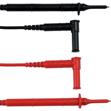 P01295456Z Juego de 2 puntas de prueba 1,5mts R+N acodadas (cable PVC)