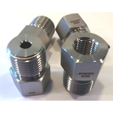 E232050 Adaptador INOX-316 rosca recta G1/4" F a G1/2" M