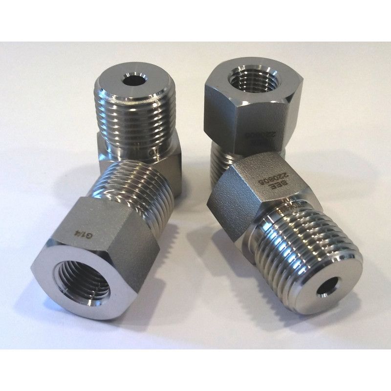 E232050 Adaptador INOX-316 rosca recta G1/4" F a G1/2" M