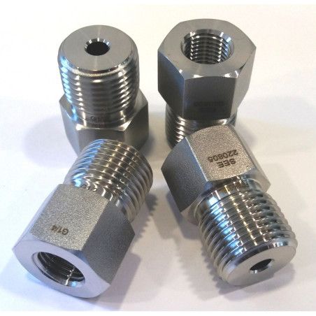 E232050 Adaptador INOX-316 rosca recta G1/4" F a G1/2" M