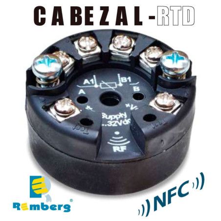 Cabezal-RTD Convertidor de señal para cabezal DIN-B entrada Pt100 / salida 4...20mA (NFC)