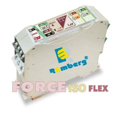 FORCE-ISO-Flex Convertidor 1 hasta 4 células de carga / salida mA-V. Multitensión