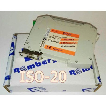 ISO-20 Aislador galvánico 1 canal 0-4...20mA sin alimentación