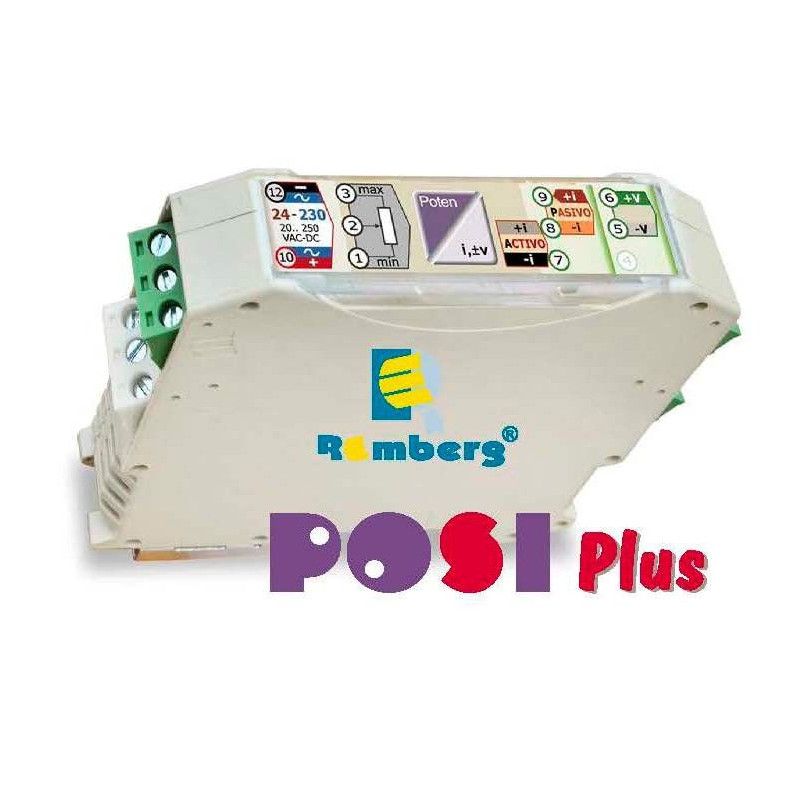 POSIPlus CONVERTIDOR Universal E: Potenciómetro / S: mA-V. Alimentación 24/230VACDC