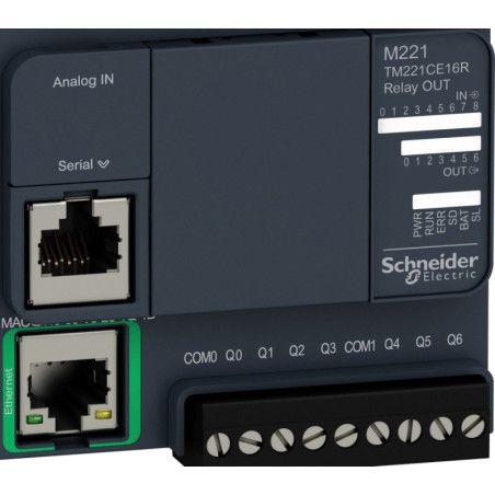 TM221CE16R PLC compacto M221 09ED - 2EA / 07S Relé Ethernet 240VAC