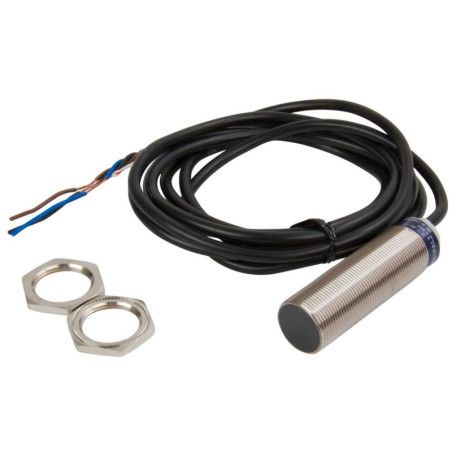 XS618B1PAL2 Detector inductivo M18 con cable 2m. Cabeza enrasada 8mm PNP-NA