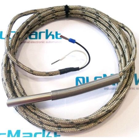 TCJ7x50 Termopar tipo J, bulbo de Ø7x50mm, con 2,5 metros de cable de malla