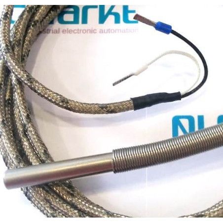 TCJ7x50 Termopar tipo J, bulbo de Ø7x50mm, con 2,5 metros de cable de malla