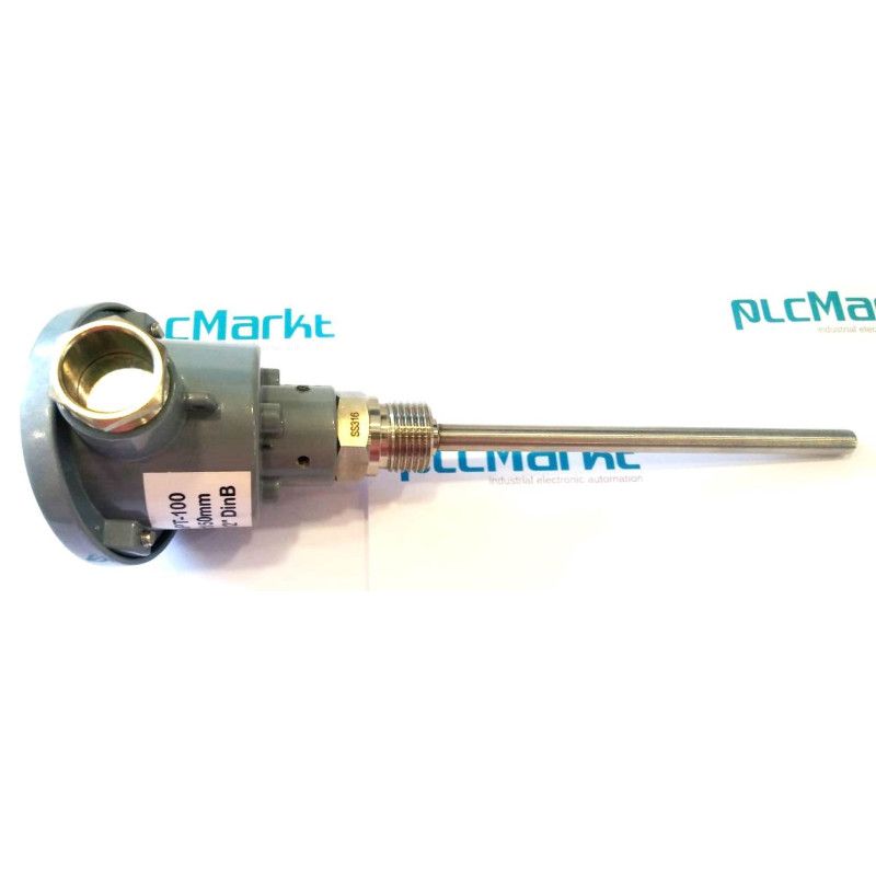 Pt100BD150 Sonda doble Pt100, Ø8x150mm, con conexión en cabezal DIN-B y rosca 1/2"G