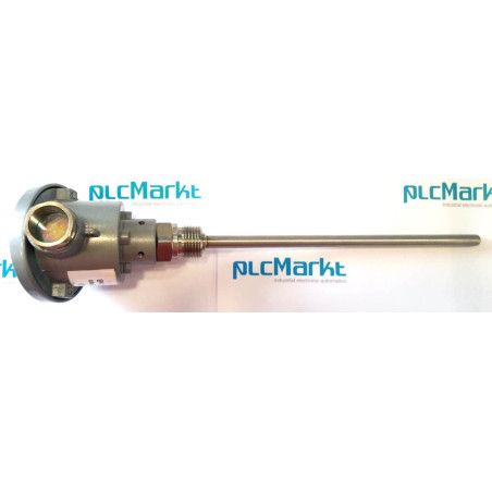 Pt100B200 Sonda Pt100, Ø8x200mm, con conexión en cabezal DIN-B y rosca 1/2"G