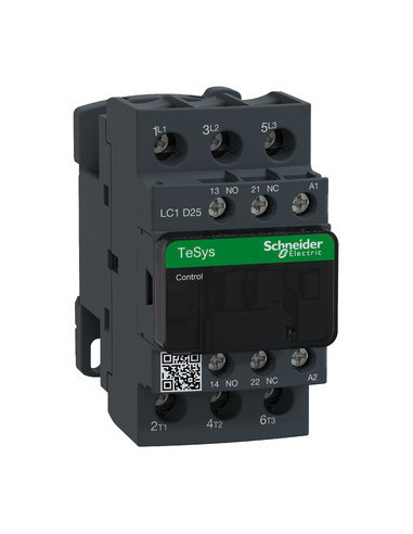 LC1D25B7 Contactor 3 polos 25A. Tensión de bobina 24VAC