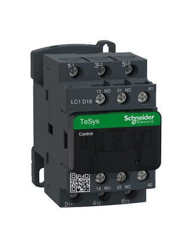 LC1D18B7 Contactor 3 polos 18A. Tensión de bobina 24VAC