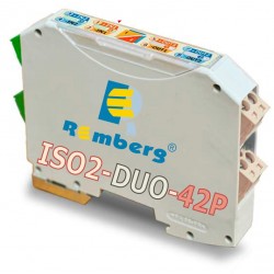 ISO2-DUO-42P AISLADOR CAPTADORES ACTIVOS 2 CANALES, E: 2x4/20mA / S: 2x4/20mA(20/4mA) (pasiva) Bucle 24VDC