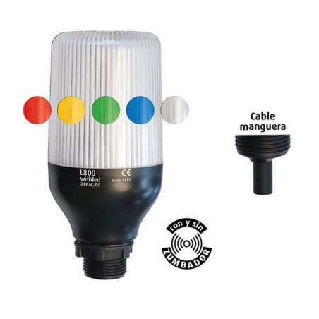 BALIZA RGB 5 COLORES Fija e Intermitente + SONIDO 24VACDC