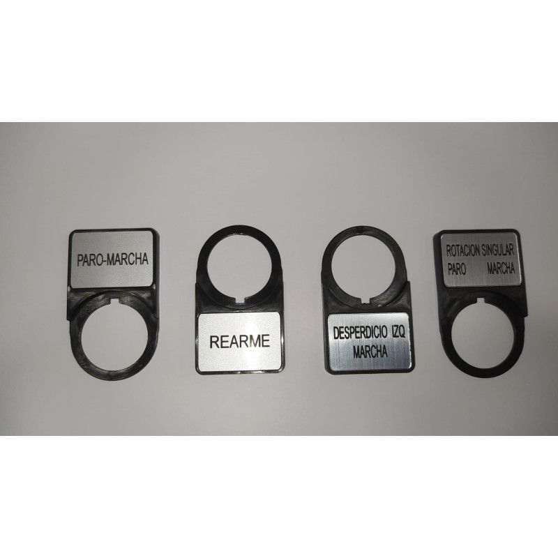 ZN22 PORTAPLACAS Ø22mm 100 unid. para ETIQUETAS 27x18mm plástico NEGRO