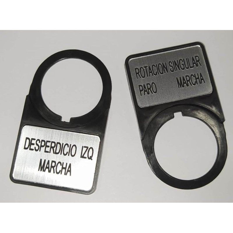 ZN22 PORTAPLACAS Ø22mm 100 unid. para ETIQUETAS 27x18mm plástico NEGRO