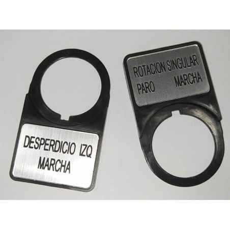 ZN22 PORTAPLACAS Ø22mm 100 unid. para ETIQUETAS 27x18mm plástico NEGRO