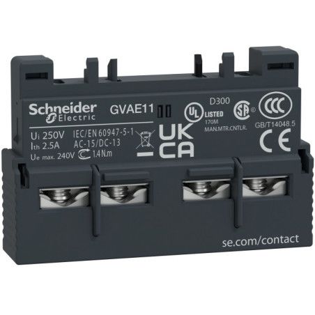 GVAE11 Contacto auxiliar frontal para GV2ME (1NO+1NC)