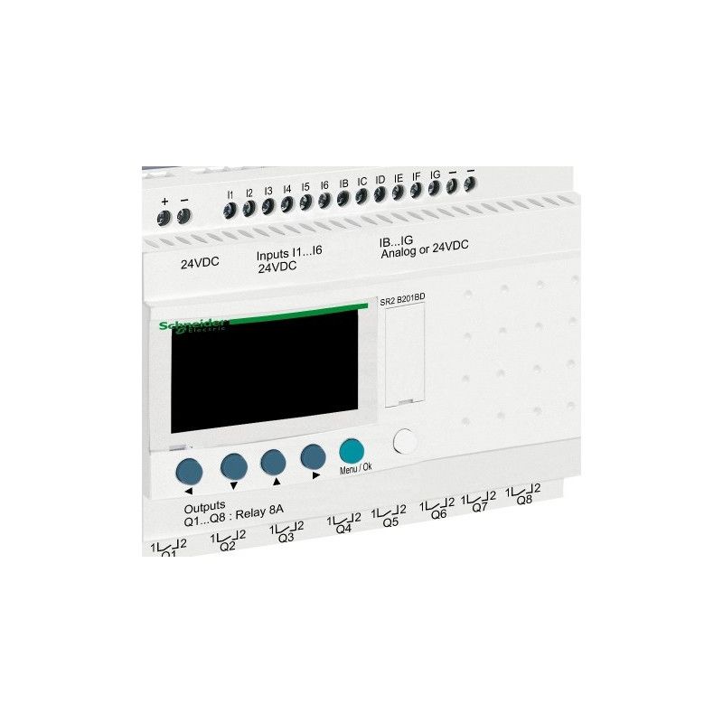 SR2B201BD Relé programable Zelio Logic 12 ED/8 SD a relé  24VDC