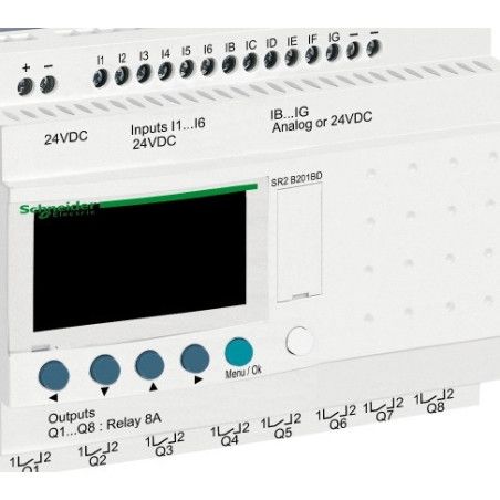 SR2B201BD Relé programable Zelio Logic 12 ED/8 SD a relé  24VDC
