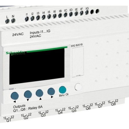 SR2B201B Relé programable Zelio Logic 12 ED/8 SD a relé  24VAC