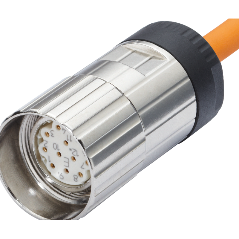 8.0000.6101.0005 CONECTOR M23 hembra 12 POLOS cable PUR 5m